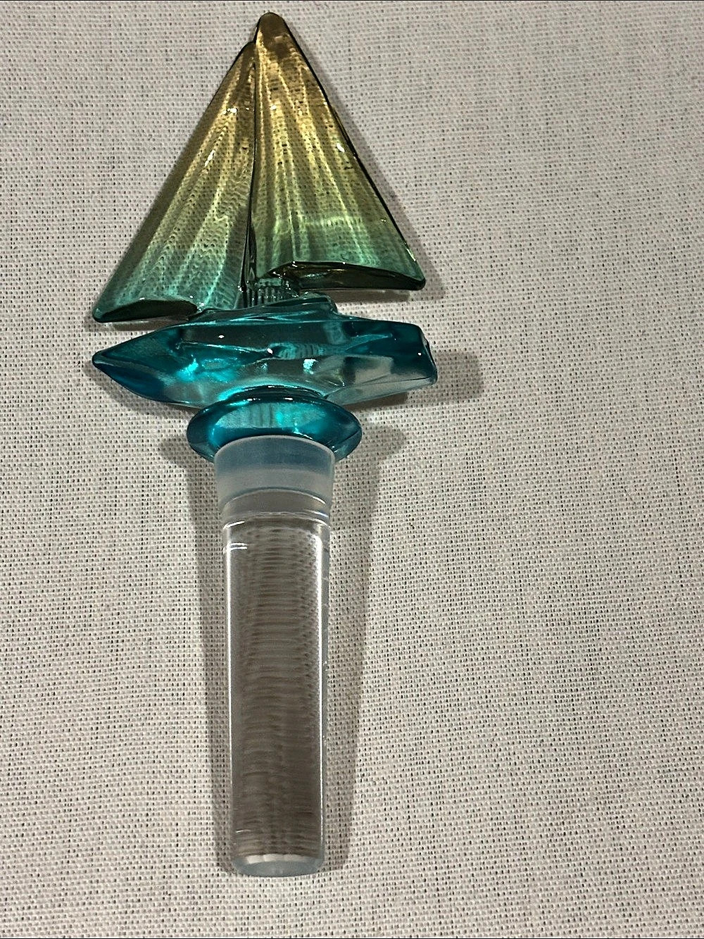 Mikasa Regatta Sailboat Crystal Wine Bottle Stopper